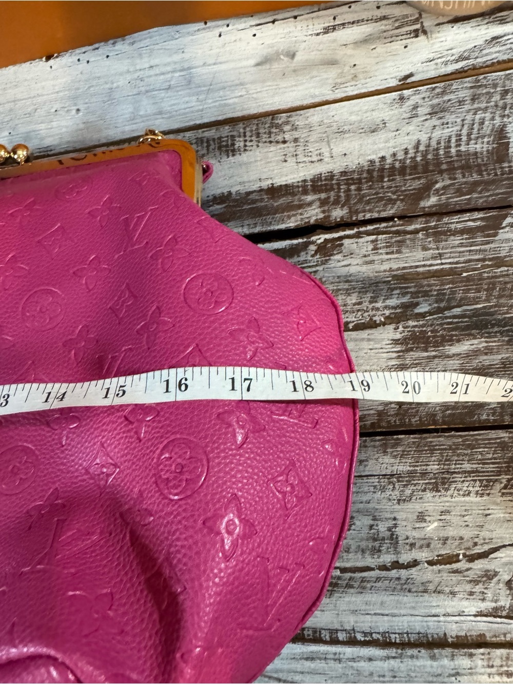 Designer-Style Hot Pink Embossed Dome Handbag - Picture 12 of 15